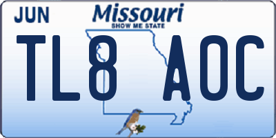 MO license plate TL8A0C