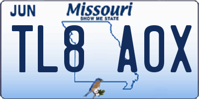 MO license plate TL8A0X