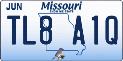 MO license plate TL8A1Q