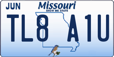 MO license plate TL8A1U