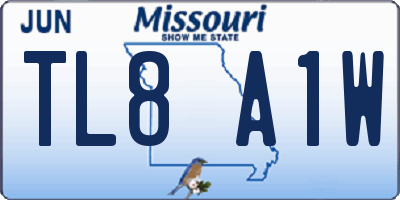 MO license plate TL8A1W
