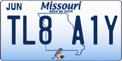 MO license plate TL8A1Y