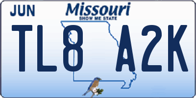 MO license plate TL8A2K