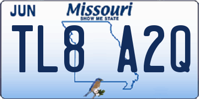 MO license plate TL8A2Q