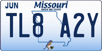 MO license plate TL8A2Y