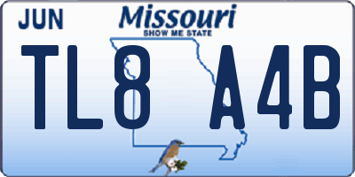 MO license plate TL8A4B