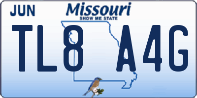 MO license plate TL8A4G