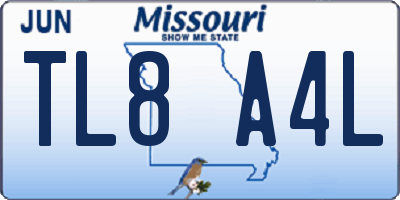 MO license plate TL8A4L