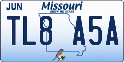 MO license plate TL8A5A