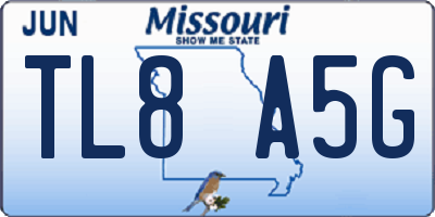 MO license plate TL8A5G