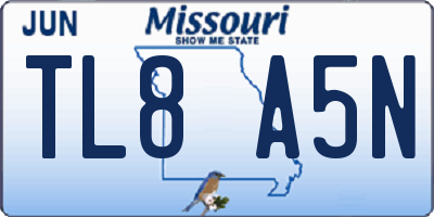 MO license plate TL8A5N