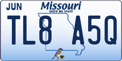MO license plate TL8A5Q