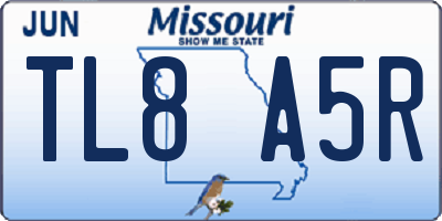MO license plate TL8A5R