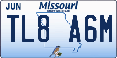 MO license plate TL8A6M
