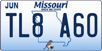 MO license plate TL8A6O
