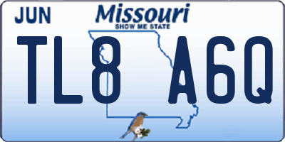 MO license plate TL8A6Q