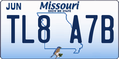 MO license plate TL8A7B