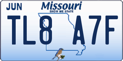 MO license plate TL8A7F