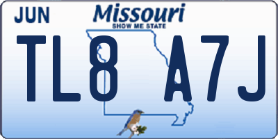 MO license plate TL8A7J