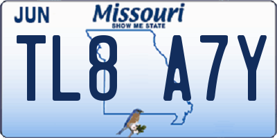 MO license plate TL8A7Y