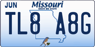 MO license plate TL8A8G