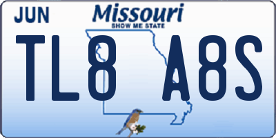 MO license plate TL8A8S