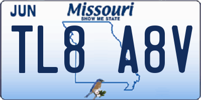 MO license plate TL8A8V