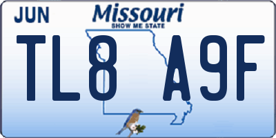 MO license plate TL8A9F