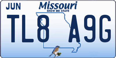 MO license plate TL8A9G