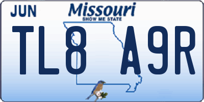 MO license plate TL8A9R