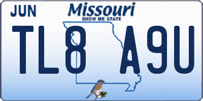 MO license plate TL8A9U
