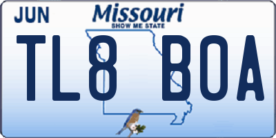 MO license plate TL8B0A