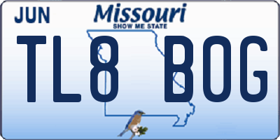 MO license plate TL8B0G
