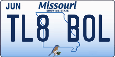 MO license plate TL8B0L