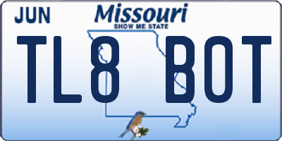 MO license plate TL8B0T