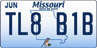 MO license plate TL8B1B