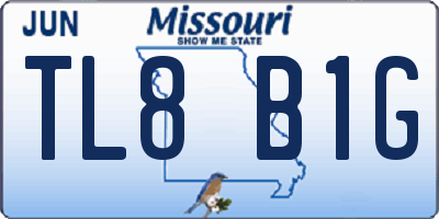 MO license plate TL8B1G