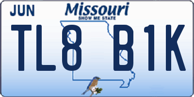 MO license plate TL8B1K