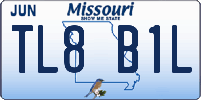 MO license plate TL8B1L