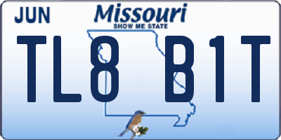 MO license plate TL8B1T