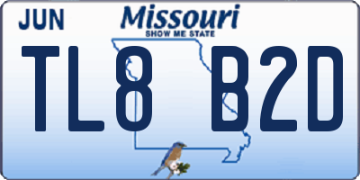 MO license plate TL8B2D