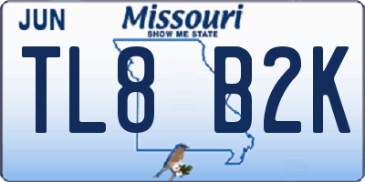 MO license plate TL8B2K
