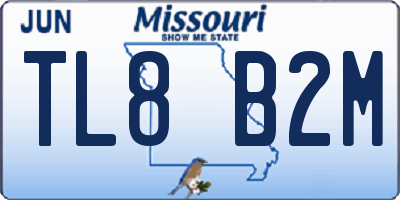 MO license plate TL8B2M