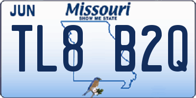 MO license plate TL8B2Q