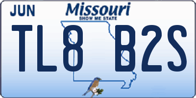 MO license plate TL8B2S