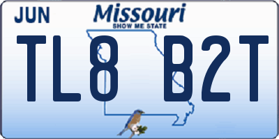 MO license plate TL8B2T