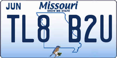 MO license plate TL8B2U
