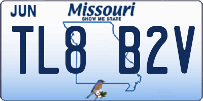 MO license plate TL8B2V