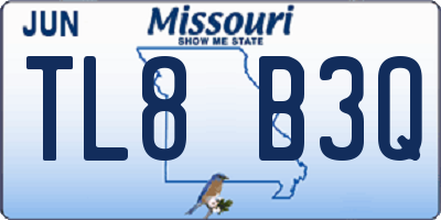 MO license plate TL8B3Q