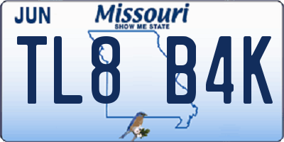 MO license plate TL8B4K